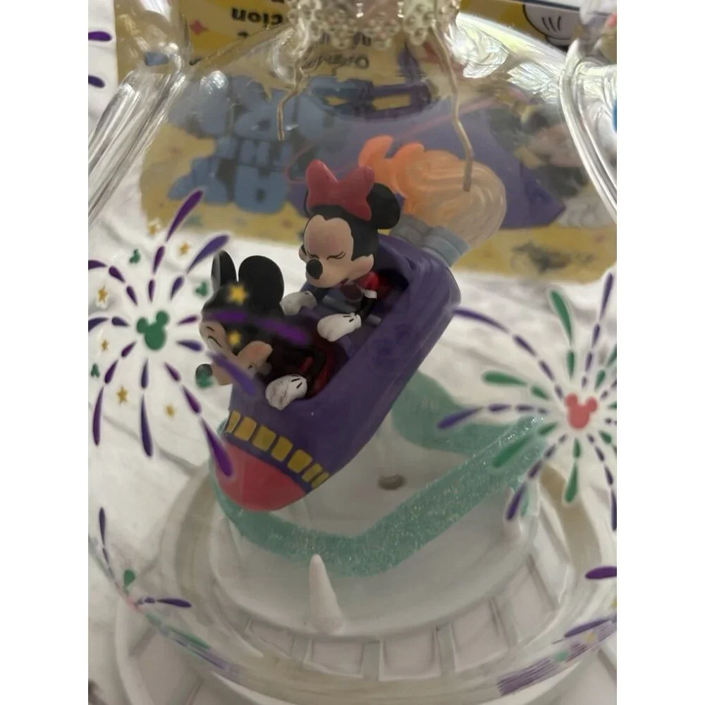 NWT Disneyland Mickey Minnie Mouse‎ Icon Glass Ball Ornament Space Mountain Ride